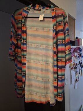 Crazy Train Colorful Serape Kimono Cardigan